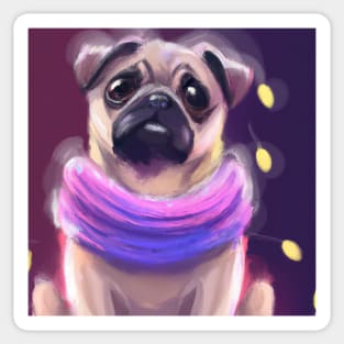 Cute Pug Drawing Sticker